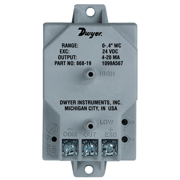 Dwyer Differential Pressure Transmitter, Series 668